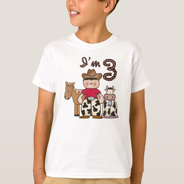 Cowboy 3:e födelsedagen t-shirt (Framsida)