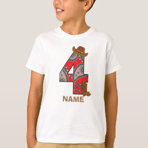 cowboy 4e födelsedagen (eller cowgirl shirt) bock t shirt