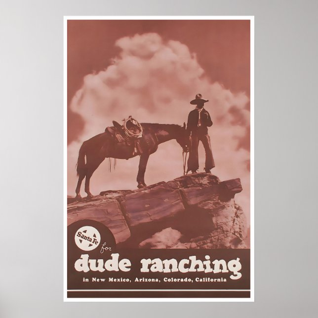 Cowboy Affisch Ranch Konst Västerländsk Hemutskrif (Framsidan)