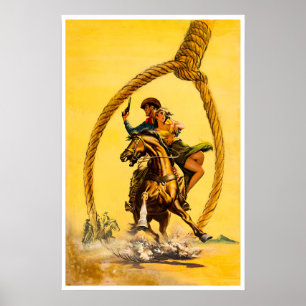 Cowboy Affisch Western Outlaw Konst Skjutvapen Fig