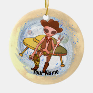 Cowboy Alien ornament