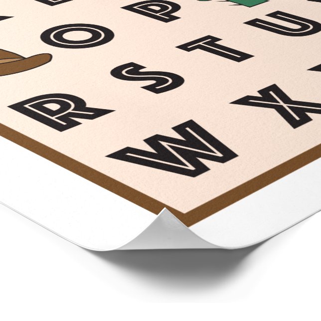 Cowboy Alphabet Poster (Hörn)