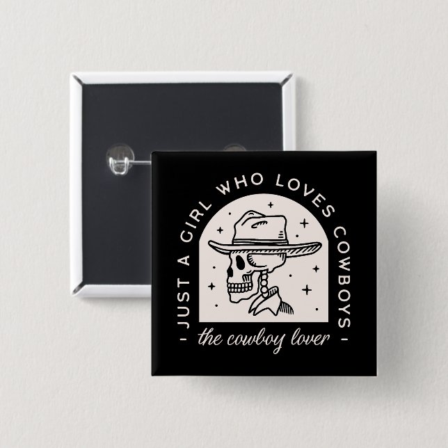 Cowboy älskare westerna mörk romantik knapp (Framsida & baksida)