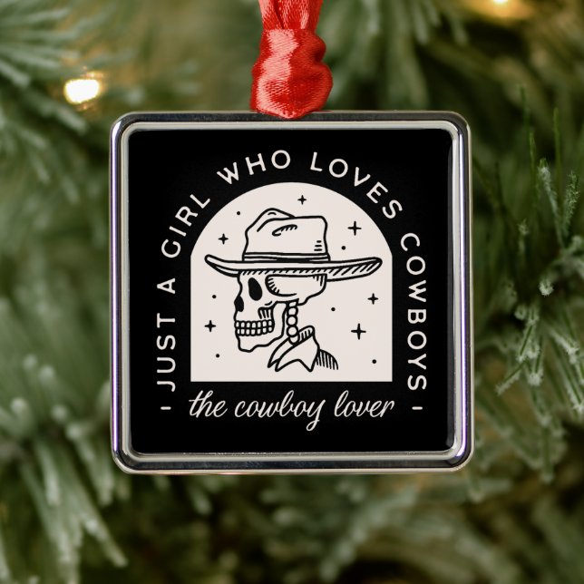 Cowboy älskare westerna mörk romantik svart julgransprydnad metall (Träd)