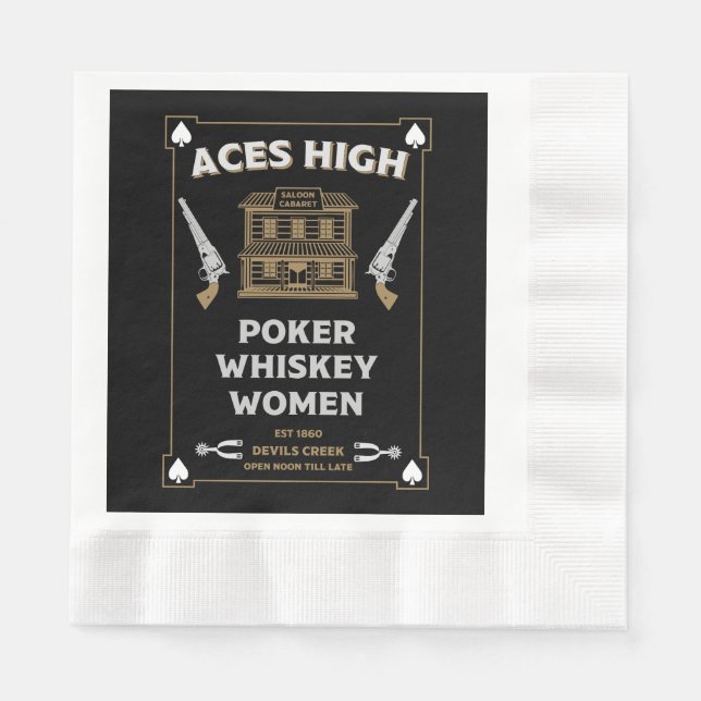 Cowboy American Frontier Saloon Pappersservett (Framsidan)