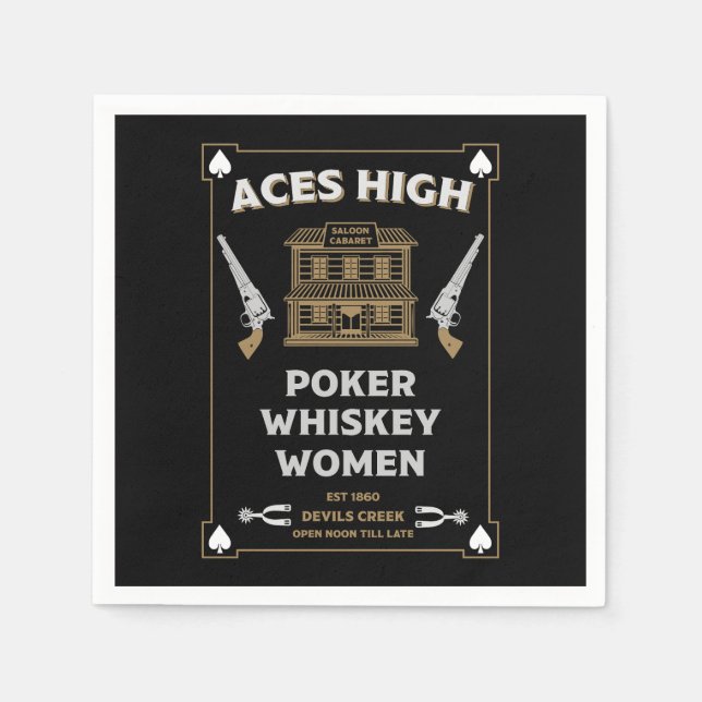 Cowboy American Frontier Saloon Pappersservett (Framsidan)