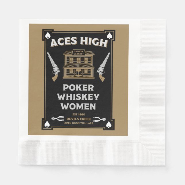 Cowboy American Frontier Saloon Pappersservett (Framsidan)
