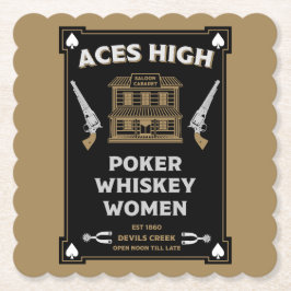 Cowboy American Frontier Saloon Underlägg Papper