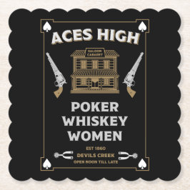 Cowboy American Frontier Saloon Underlägg Papper