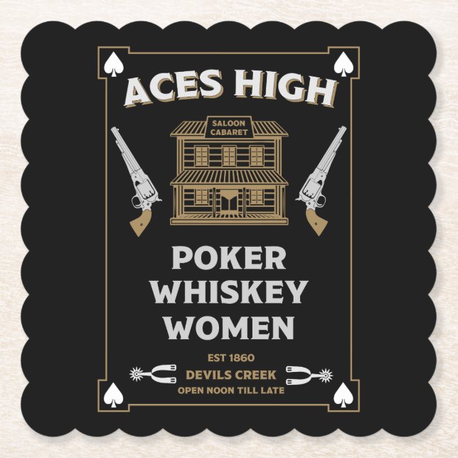 Cowboy American Frontier Saloon Underlägg Papper (Framsida)