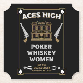 Cowboy American Frontier Saloon Underlägg Papper