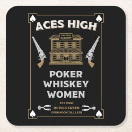 Cowboy American Frontier Saloon Underlägg Papper Kvadrat