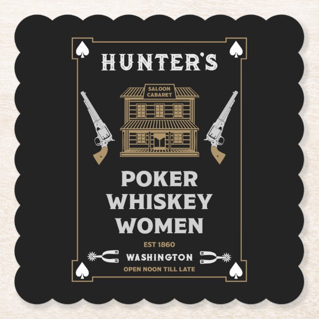 Cowboy Amerikansk Frontier Saloon Underlägg Papper (Framsida)