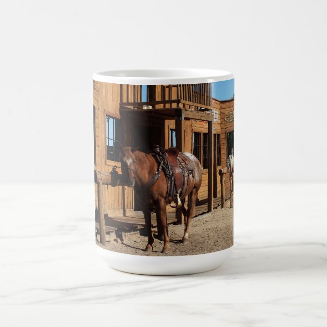 Cowboy and horse in the vilda western, USA Kaffemugg (Center)