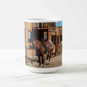 Cowboy and horse in the vilda western, USA Kaffemugg