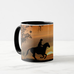 Cowboy and Horse Sunset Mugg