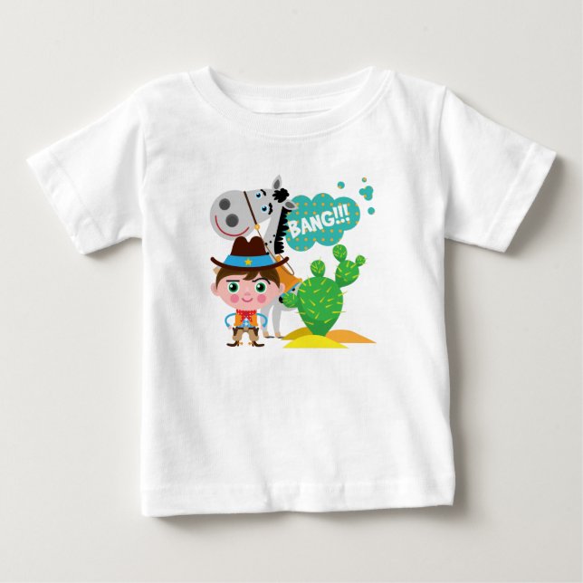 Cowboy and Horse Tee Shirt (Framsida)