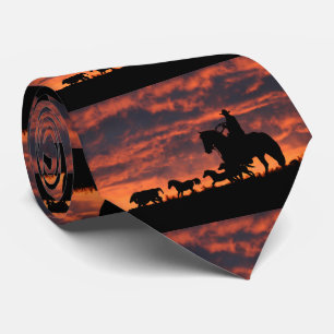 Cowboy and Vild Horses Tie Slips