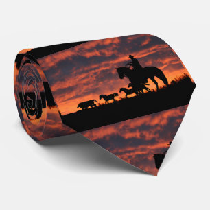 Cowboy and Vild Horses Tie Slips