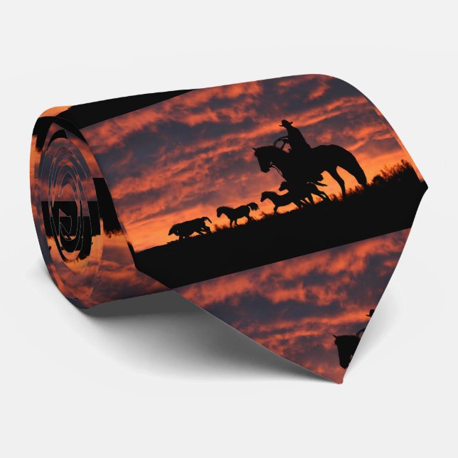 Cowboy and Vild Horses Tie Slips (Rullad)