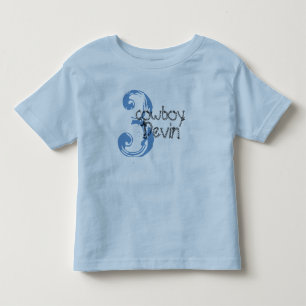 Cowboy-Anpassade 3:e födelsedagstjocken T Shirt