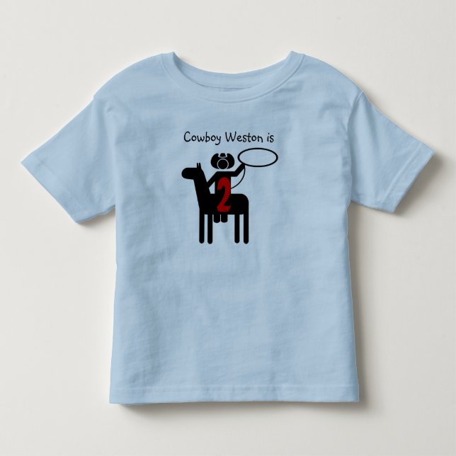 Cowboy Anpassade Birthday T-shirt (Framsida)