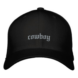 Cowboy Anpassningsbar Old English Black Broderad Keps