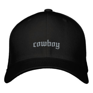 Cowboy Anpassningsbar Old English Black Broderad Keps