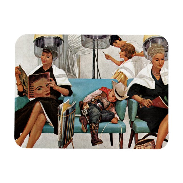 Cowboy Asov i Beauty Salon Magnet (Horisontell)