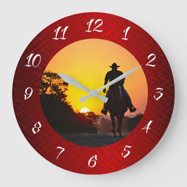 COWBOY AT SUNSET STOR KLOCKA (Framsida)