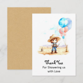 Cowboy Äventyr Pojke Vilda western Shower Tack Kort