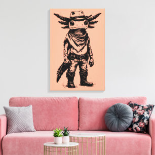 cowboy axolotl canvastryck