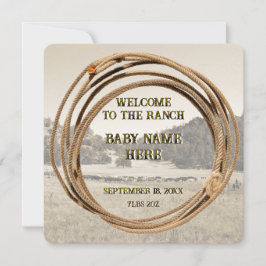 Cowboy Baby Birth-meddelande