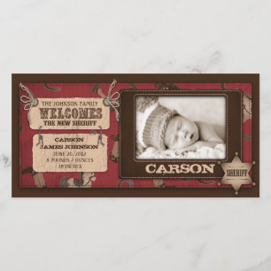 Cowboy Baby-fotokort 2 Meddelande