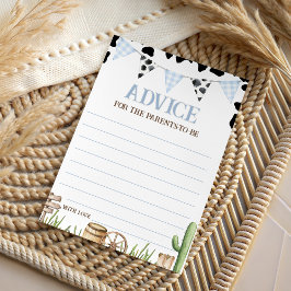 Cowboy Baby Shower Advice Card Inbjudningar