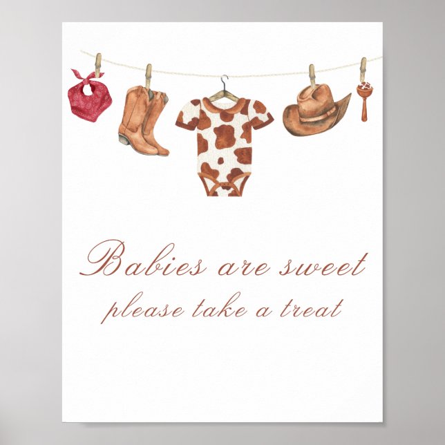 Cowboy baby shower - Babies are sweet Poster (Framsidan)