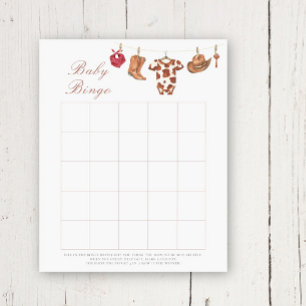Cowboy Baby shower bingo spel