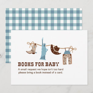 Cowboy Baby Shower-böcker för baby inbjudan