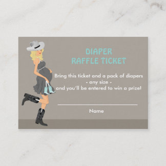 Cowboy Baby Shower Diaper Raffle Biljett - Blonde Tilläggskort
