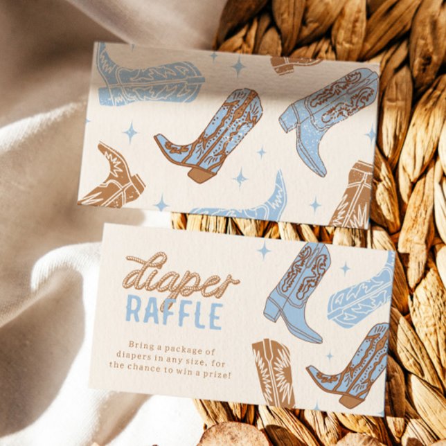 Cowboy Baby Shower Diaper Raffle Cards Tilläggskort (Skapare uppladdad)