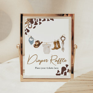 Cowboy Baby Shower Diaper Raffle Poster