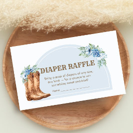 Cowboy Baby Shower Diaper Raffle Tilläggskort