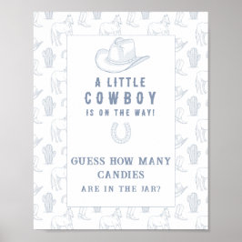 Cowboy baby shower Gissa hur många godisar Poster