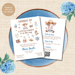 Cowboy Baby Shower Inbjudan Allt i En QR-kod