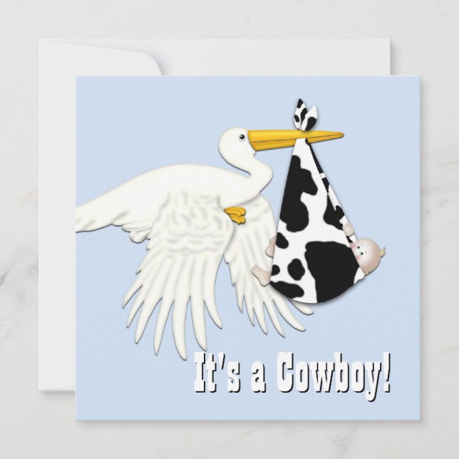 Cowboy Baby Shower Inbjudningar (Framsida)