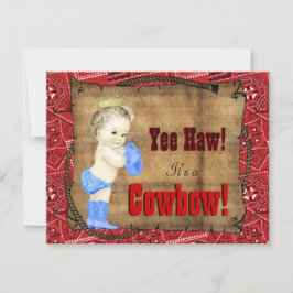 Cowboy Baby Shower Inbjudningar