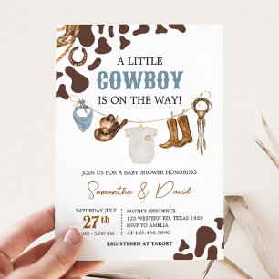 Cowboy Baby Shower Inbjudningar