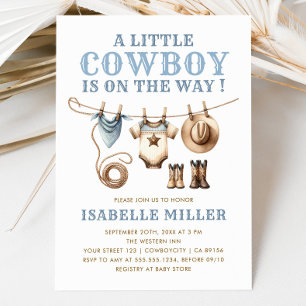 Cowboy Baby Shower Inbjudningar