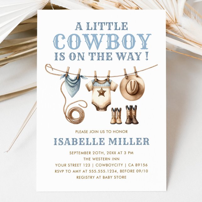 Cowboy Baby Shower Inbjudningar (Cowboy Baby Shower Invitation)