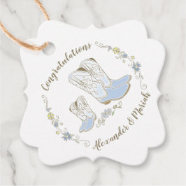 Cowboy Baby Shower Land Western Blue Boy Gåvor Etiketter